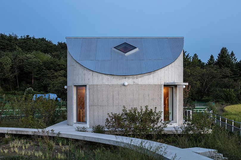 curious concrete dwellings by aoa architects seemingly hover above korean countryside - 14766